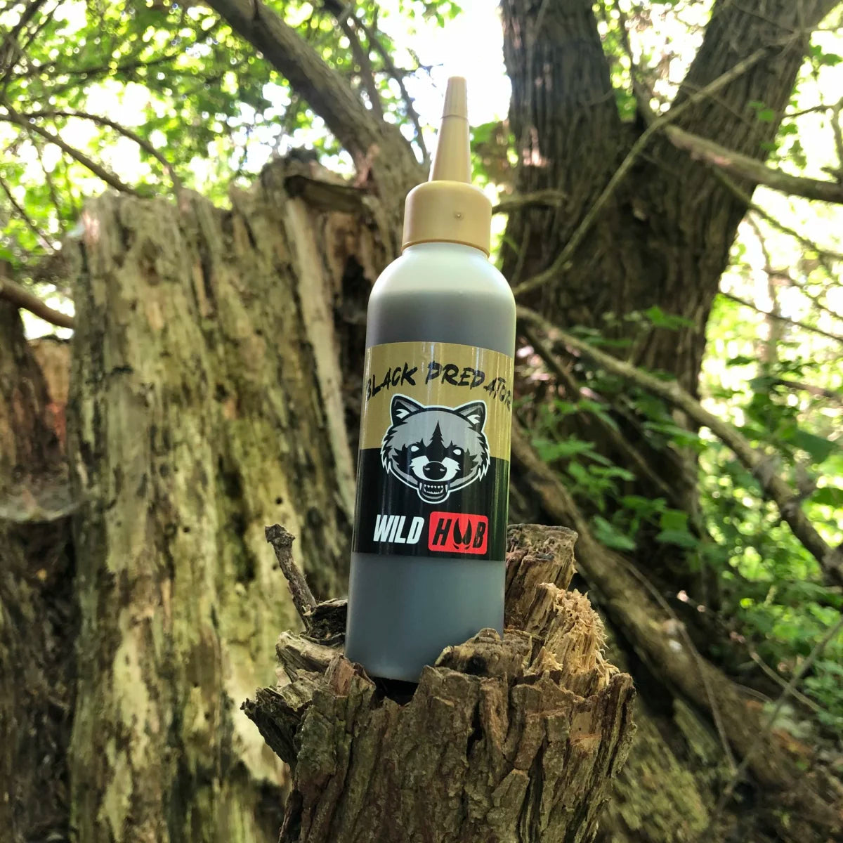WILD HUB "Black Predator" - Lockmittel für Waschbären / Pradatoren / Raubwild, 200ml